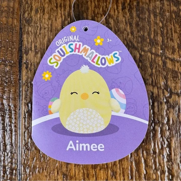 Squishmallows Aimee Chick 4” Plush Easter Yellow Kellytoy NWT - Picture 2 of 8